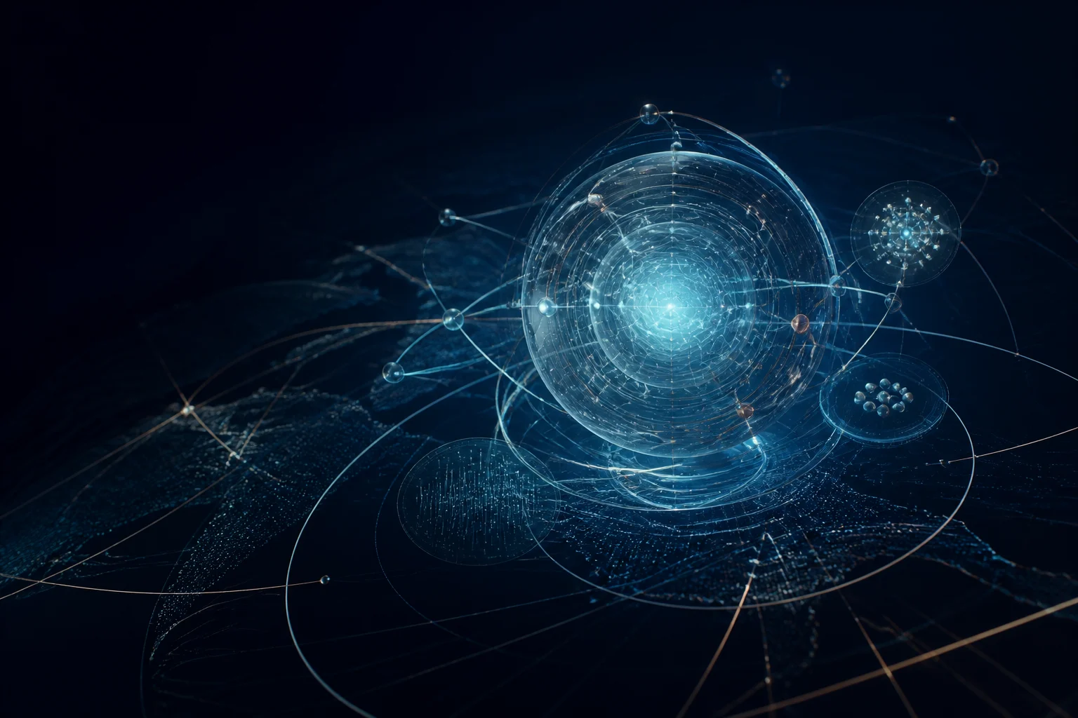 Abstract global connected intelligence infrastructure